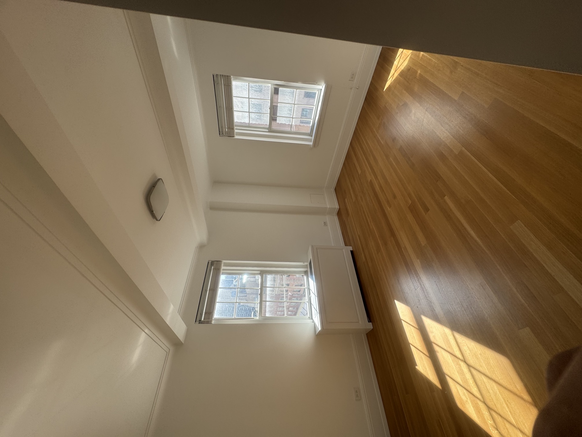 Freshly installed hardwood in a Brooklyn apartment